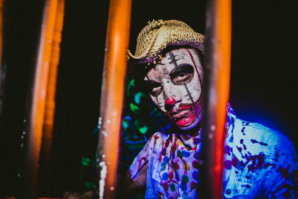 An actor poses for a picture at the Field of Screams. The Field of Screams is located at 4055 N Tyler Rd, Maize, KS 67101.
