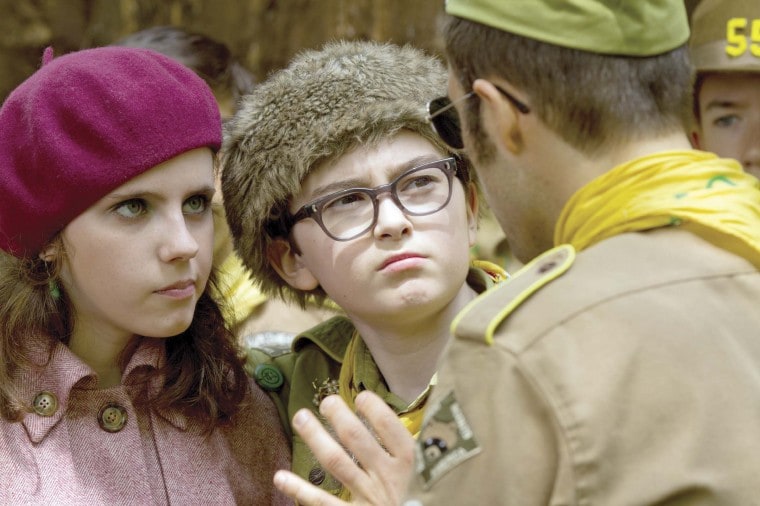 (l to r.) Newcomers Kara Hayward as Suzy and Jared Gilman as Sam in Wes Andersons MOONRISE KINGDOM, a Focus Features release.
