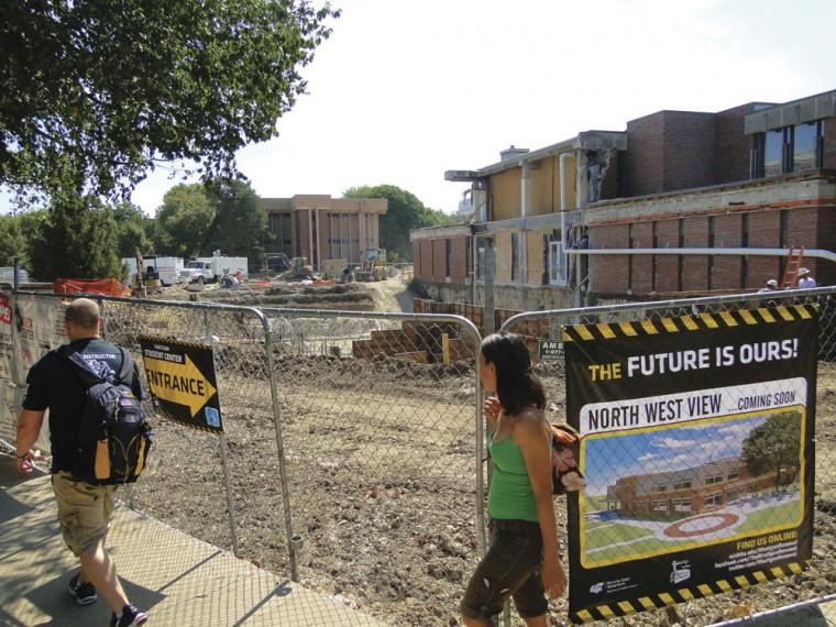 The RSC construction causes many people to take detours around campus. 
