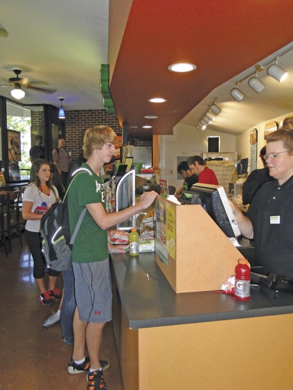 Freshman Jacob Campbell was one of many who stood in line waiting to get food at Blimpies located inside of Hubbard Hall. Campbell said this was the first place he has visited since starting WSU and said it was the smell of the food that attracted him to buy food.
