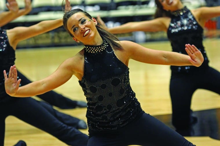 A Wichita State dancer performs at the men's basketball game against North Carolina Central on Nov. 10.
