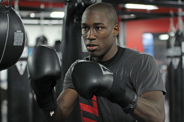 Wichita State student and professional boxer Manny Thompson trains for his Dec. 1 fight at Title Boxing Club.
