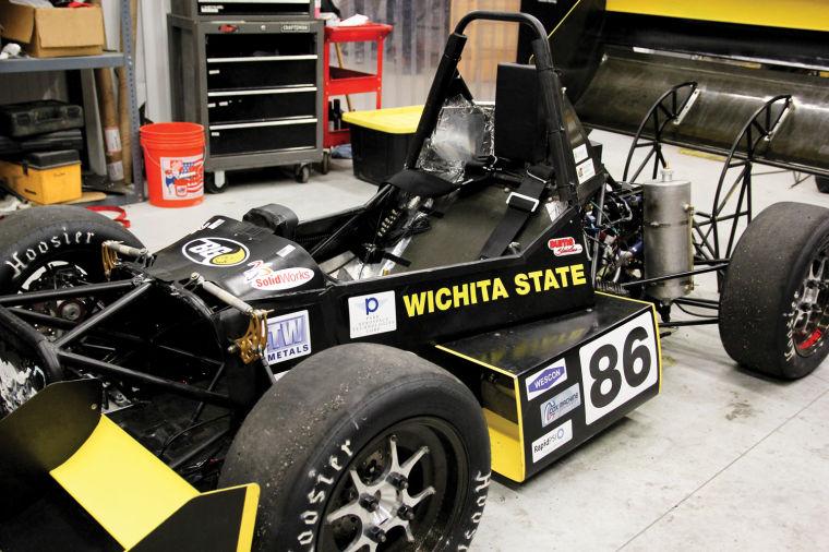 A formula SAE racing car built by the WSU shocker racing team to compete in the world wide formula SAE competitions.