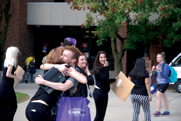 Students were met with warm embraces throughout campus as students from Paul Mitchell gave out free hugs. The group was out celebrating Free Hug Day as part of their desire to reach out to the community.