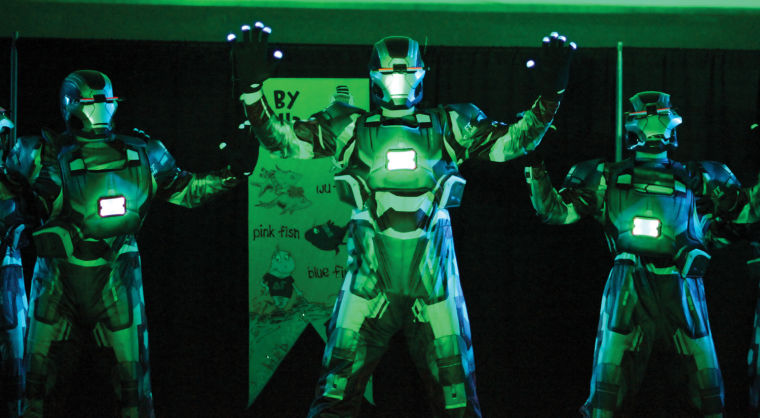 Iron Man, among many other costumes, made an appearance at Monday nights Songfest.