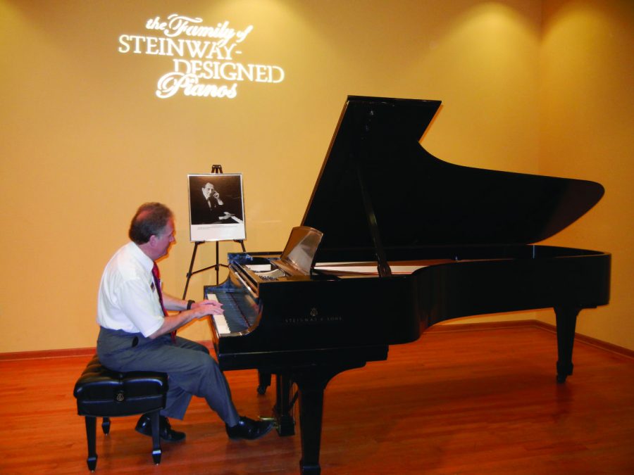 The+historic+Model+D+Horowitz+piano+will+be+on+display+Monday+and+Tuesday+in+Miller+Concert+Hall.%C2%A0+Viewers+can+schedule+times+to+touch%2C+play+and+photograph+the+piano+at+no+cost.