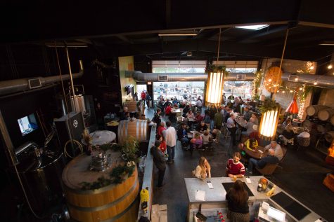 Central Standard Brewings inside is packed on a chilly Wednesday evening. CSB offers indoor and outdoor seating, weather permitting.
