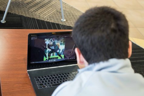 Tommy Rudawsky, sophomore, is a sports management major that will be networking at the NFL combine. Rudawsky creates football scouting reports, he hopes to become a football scout. (Jan. 20, 2017)