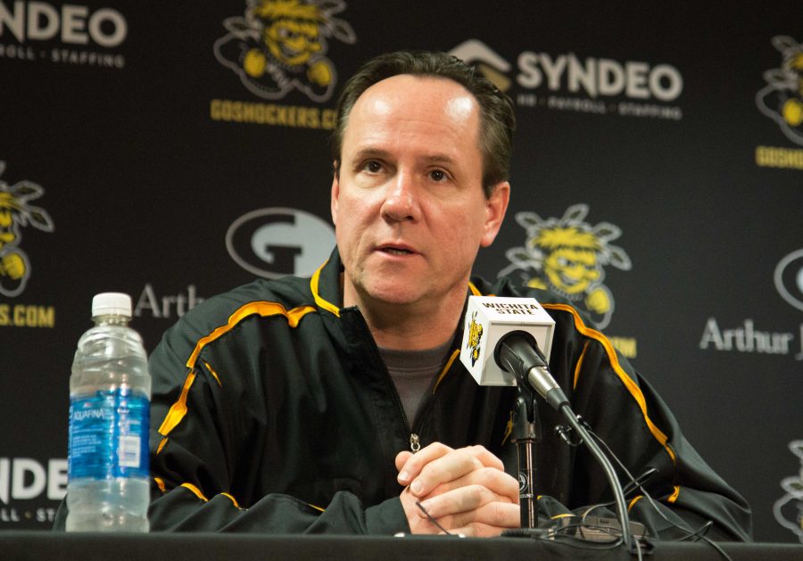 Gregg Marshall speaks to media after the MVC released all-conference teams. 