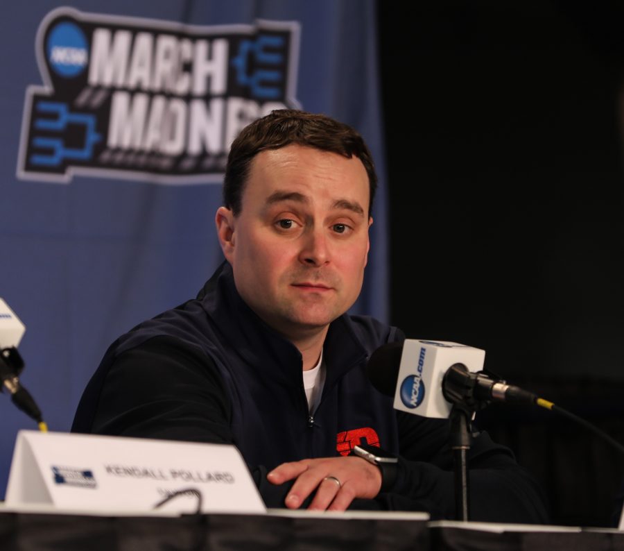 Dayton%E2%80%99s+head+coach+Archie+Miller+takes+questions+from+the+media+during+a+pre-game+press+conference+the+day+before+the+Flyers+take+on+the+Shockers+in+Indianapolis.+%28Mar.+16%2C+2017%29