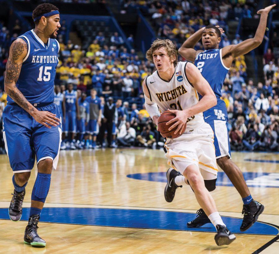 Ron Baker drives to the basket during the Wichita State vs Kentucky game Sunday evening inside the Scottrade Center Arena in St. Louis for the Round of 32 of the NCAA Tournament. That wasnt enough as The Shockers failed to beat the Wildcats and lost 78-76.