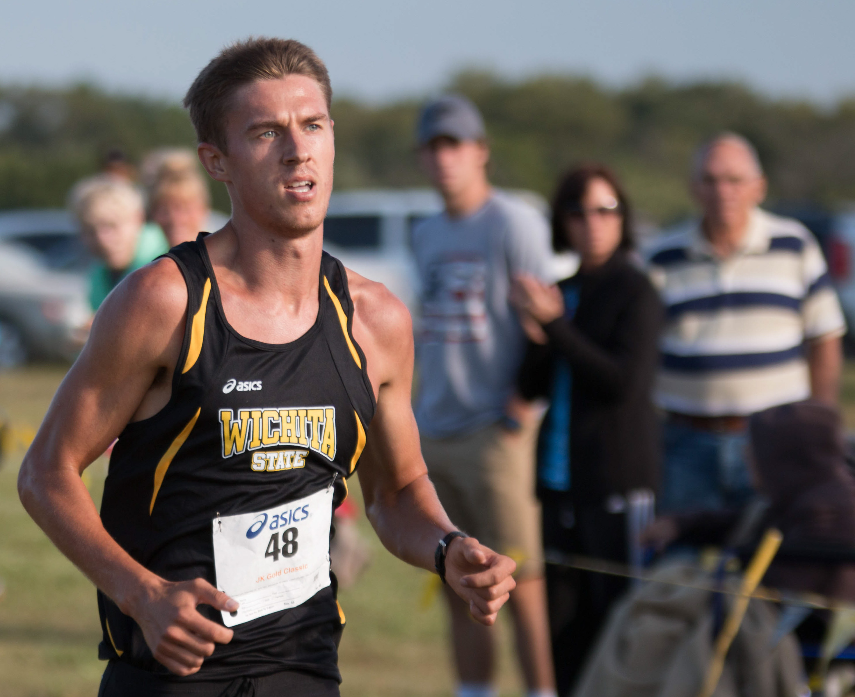 Ugis Jocis, a senior from Latvia finishes well ahead of the rest of the runners, on Saturday morning in Augusta.