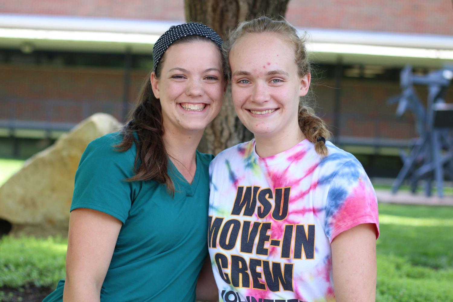 Kirsten Manson, a senior majoring in exercise science poses with Melissa Daily, a senior majoring in computer science. The two have been friends throughout their four years of college. 