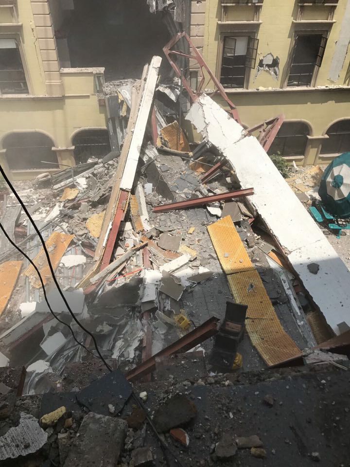 Damage caused by the earthquake in Mexico City, Mexico.
