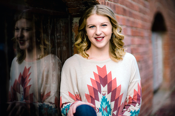 Shelby Reynolds poses for a senior portrait. She graduated from Wichita State in the spring of 2016. 