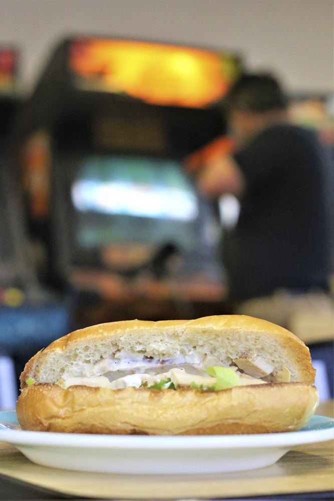 The Chicken Sandwich at Po Boy Pizza radiates the smell of Khourys homemade Italian sauce.