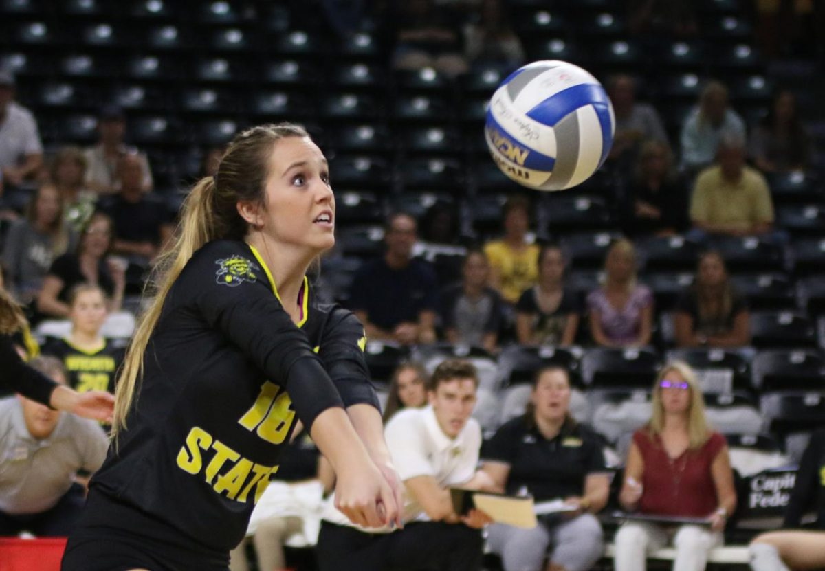Wichita+States+Kara+Bown+%2816%29+digs+the+ball+during+the+game+against+UCF+last+year.