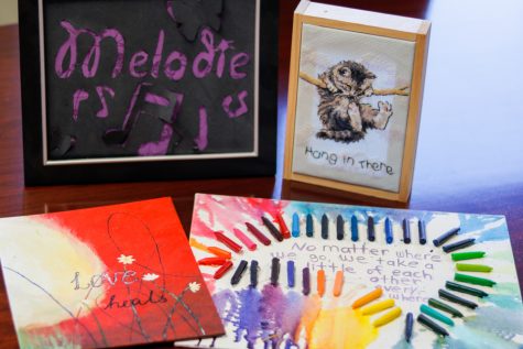 Artwork from Meladee Garsts past clients, created as part of their therapy.