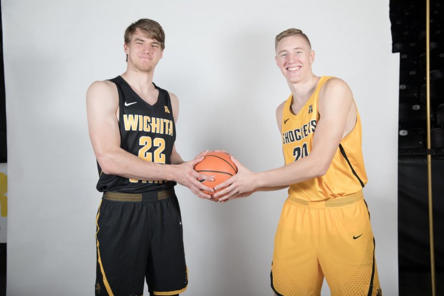 Asbjørn Midtgaard and Rauno Nurger poses for photos during the media day photo shoot. 