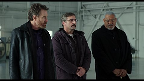 Bryan Cranston, Steve Carell and Laurence Fishburne in a scene from Last Flag Flying.