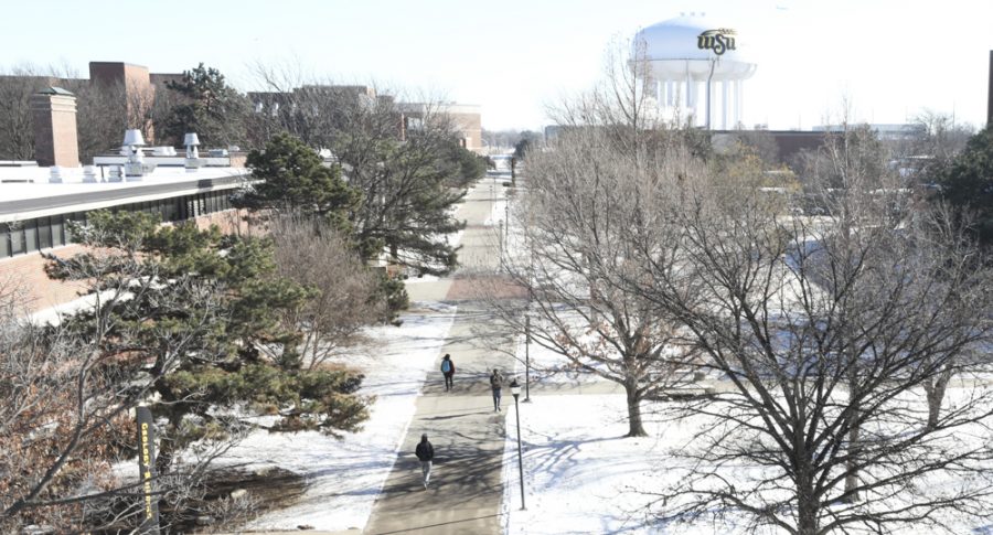 Wichita State University moved all classes to remote format on the first day of the semester due to "bitterly cold temperatures," according to a WSU Strategic Communications email  sent Monday night. (File photo) 