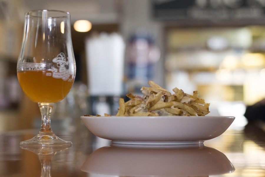 A brew and a popular dish called The Haystack from The Anchor. 