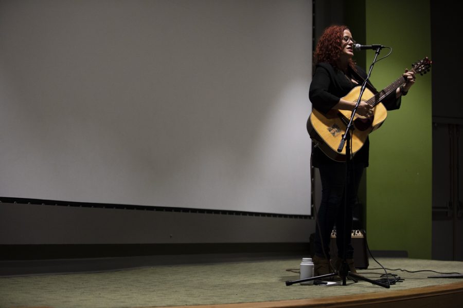 Lalanea Chastain performs in Hubbard Hall during the EMPOWER! event to benefit the Wichita Area Assault Center.