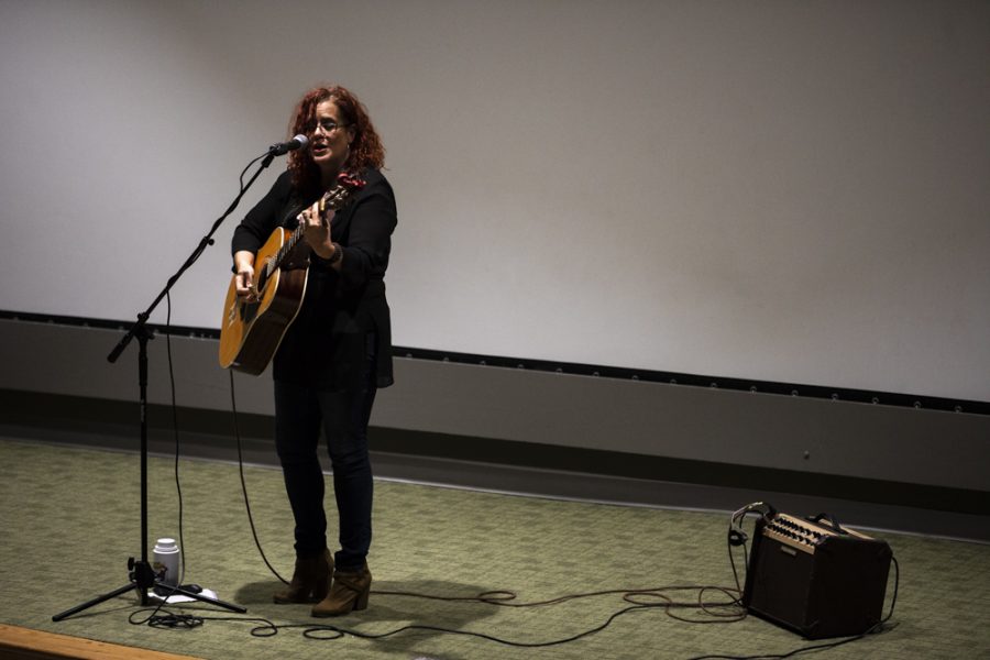 Lalanea Chastain performs in Hubbard Hall during the EMPOWER! event to benefit the Wichita Area Sexual Assault Center.