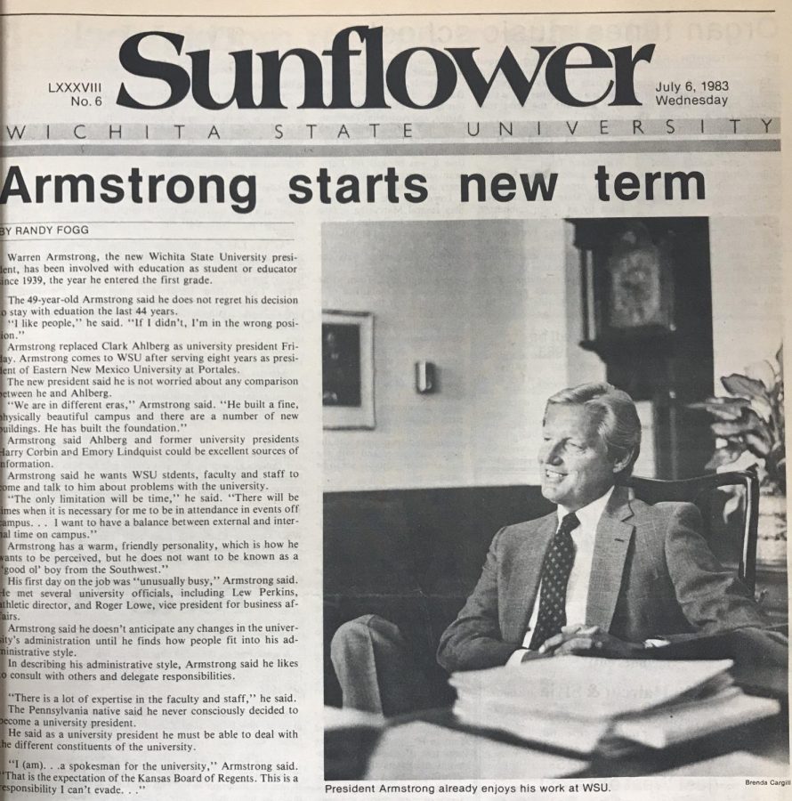 Sunflower Archives: Armstrong settles in as WSU president