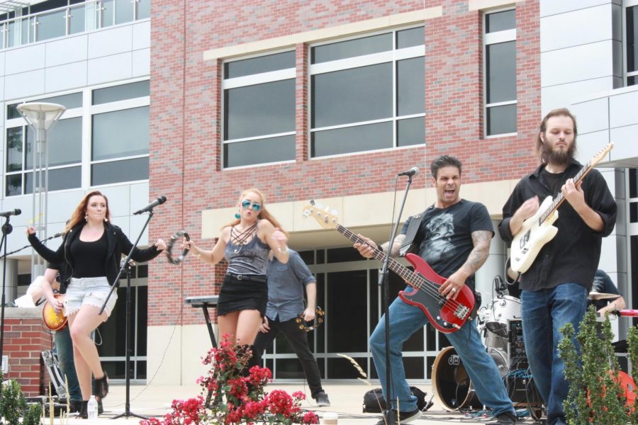 Annie Up performs at the Kick-Off Concert Monday morning outside the Rhatigan Student Center.  