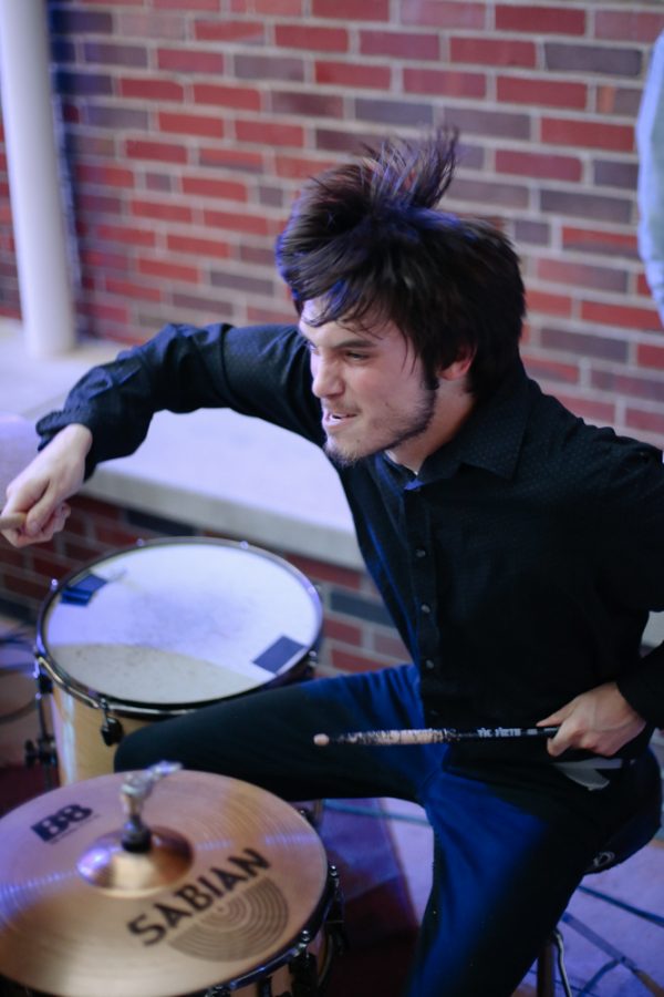 Logan Bush, drummer of Kill Vargas, jams out at Shockeroo on Wednesday night. 