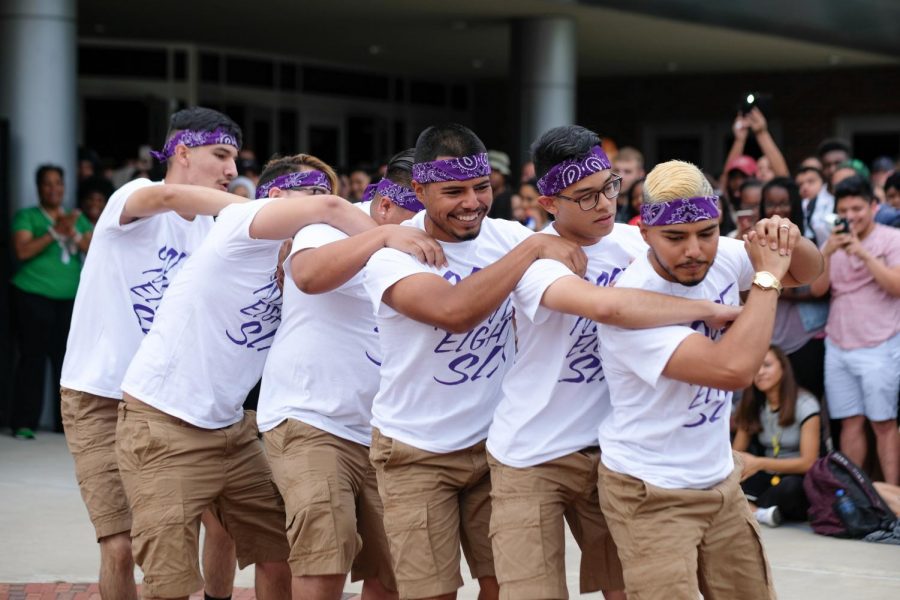 A unison performance from the dancing show of Sigma Lambda Beta Fraternity.