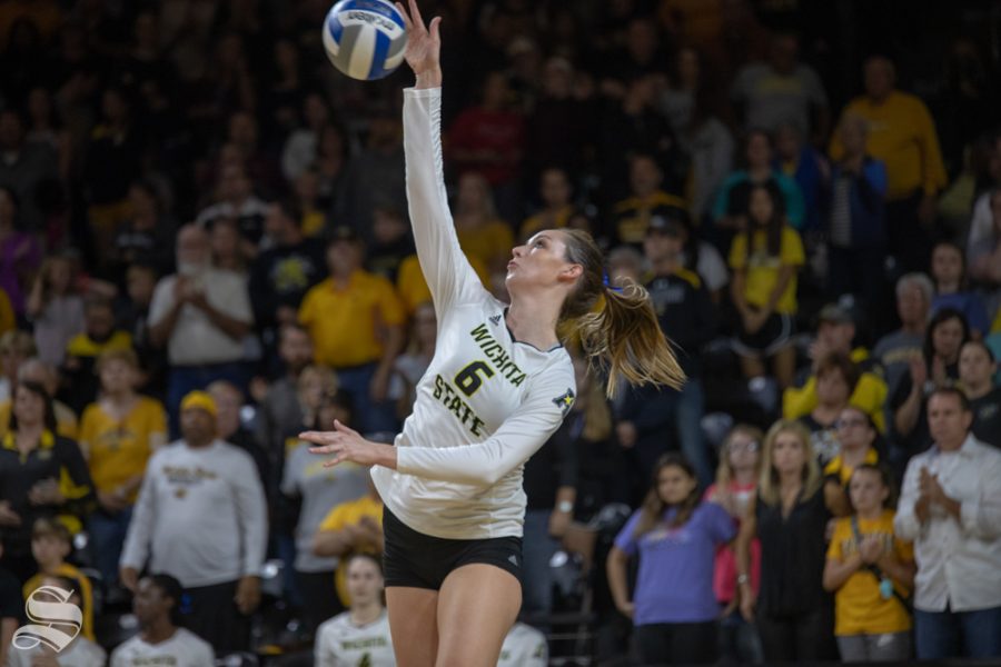 Wichita State middle blocker sustained injury in the fourth set of Fridays home-opener. She will miss six weeks of play with a broken thumb. 