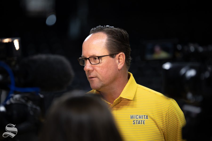 Wichita States Head Coach Gregg Marshall speaks to media about the upcoming season on Sept. 25, 2018 in Koch Arena.