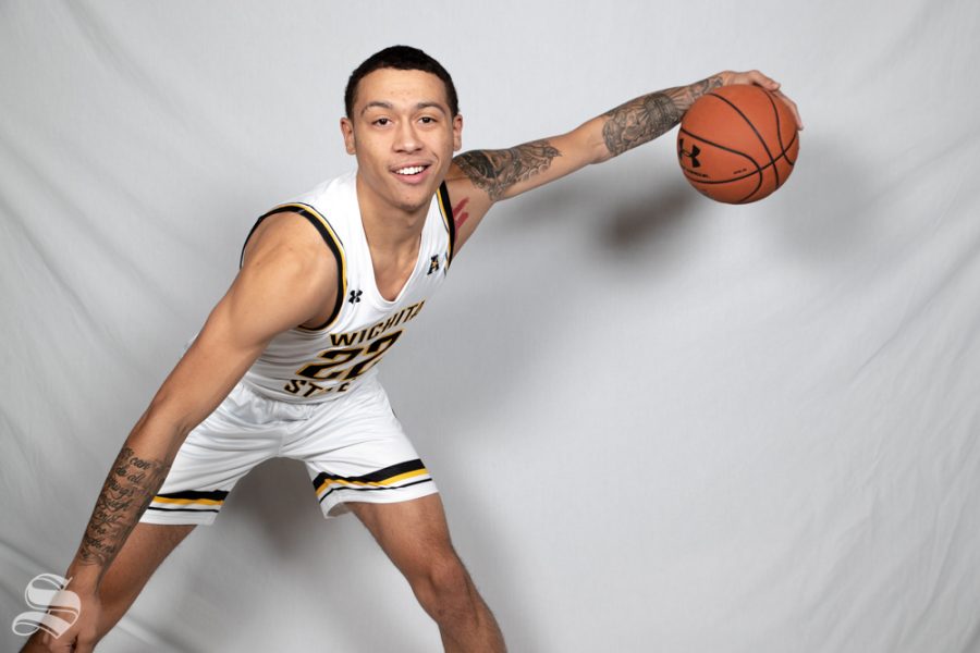 Wichita State's Chance Moore poses during media day on Oct. 16, 2018.