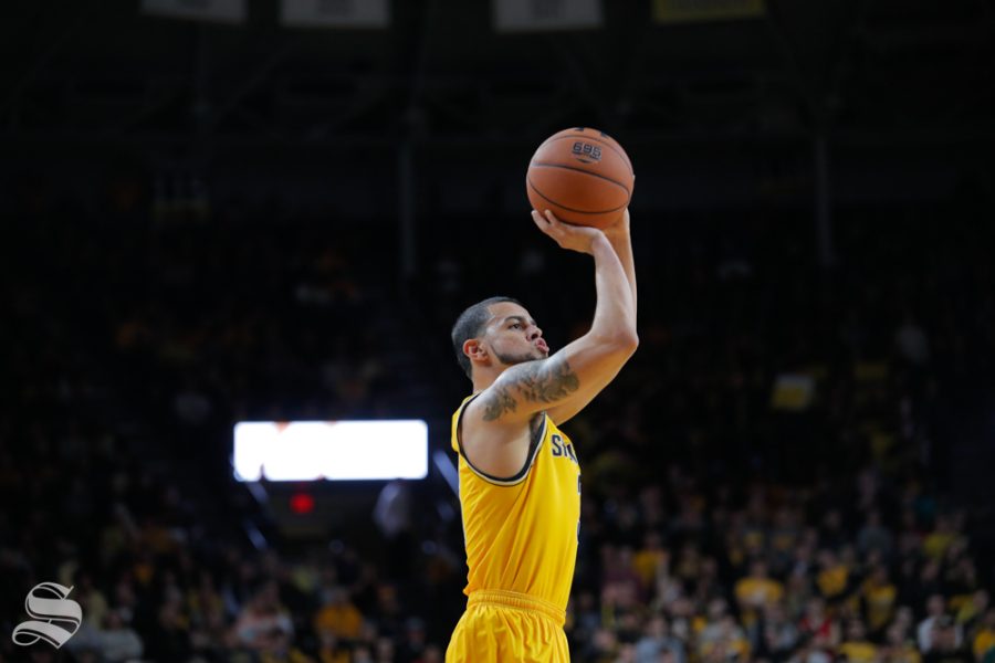 Wichita States Ricky Torres takes a shot during their game against Catawba on Oct. 30, 2018 at Koch Arena.