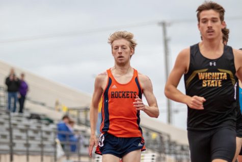Josh Cable runs unattached in the Shocker Open on May 3, 2018 at Cessna Stadium. 