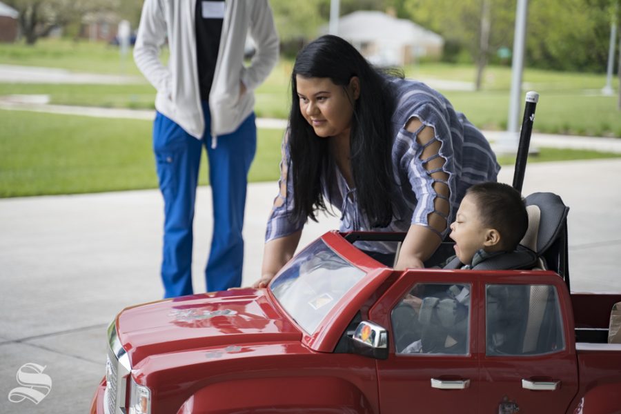 Sponsored by the College of Engineering, GoBabyGo modifies off-the-shelf ride-on toy cars for kids with disabilities at no cost to the families. The delivery day was held at  the Experiential Engineering Building on May 4. 2019.