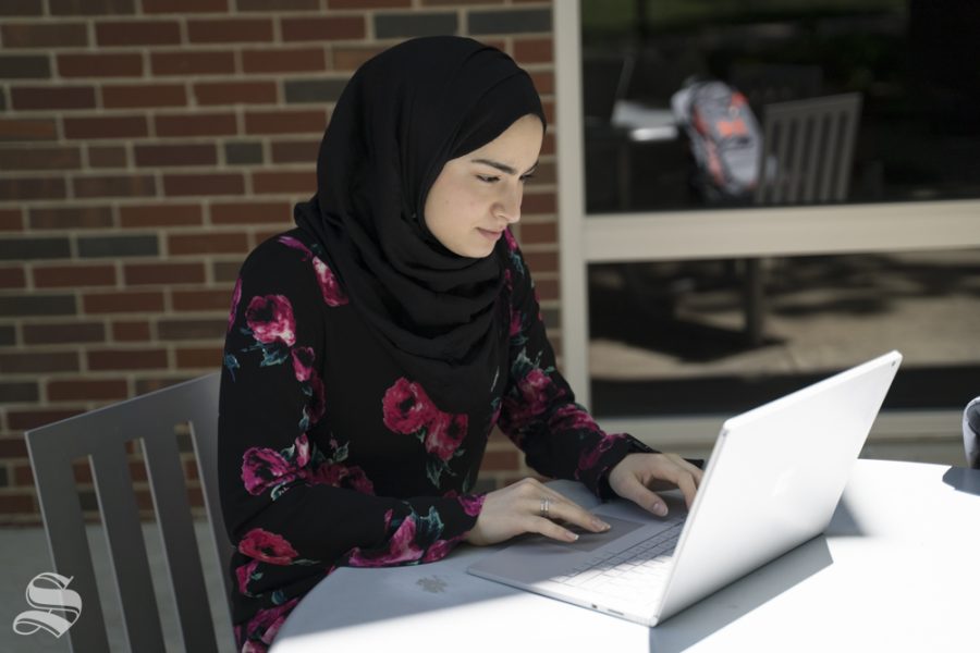 Ida Barakeh, a senior studying business management, observes Ramadan during finals week. For the first time in about a decade, the 30-day-long Islamic holiday of Ramadan includes the last week of classes and finals. 