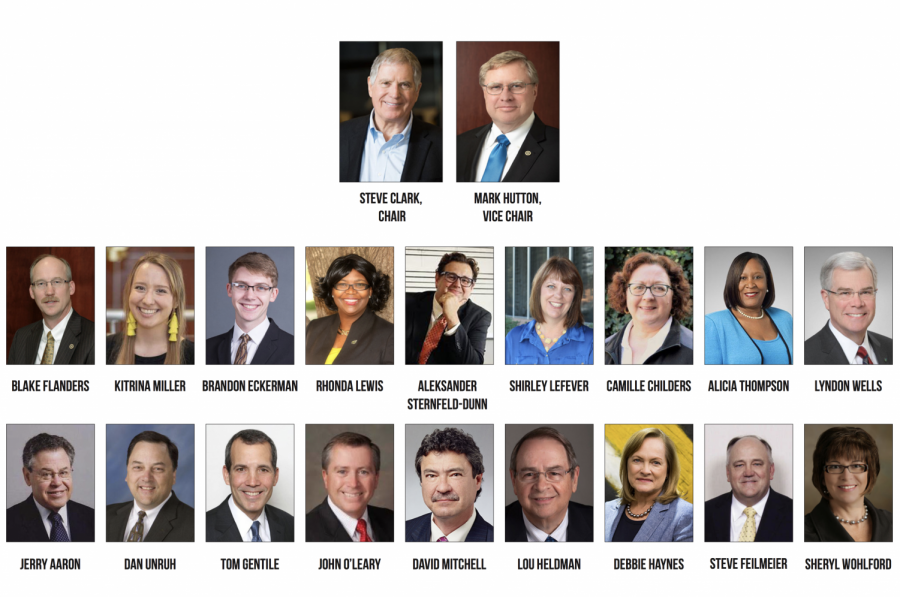 Steve Clark and Mark Hutton headed the 20-person committee that selected a pool of finalists for the next president of Wichita State. The Kansas Board of Regents selected Jay Golden, a vice chancellor at East Carolina University, from that pool. 