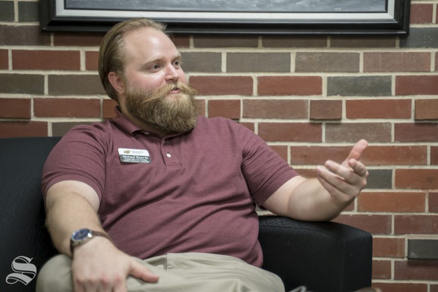Student Body Vice President Michael Bearth talks to The Sunflower about his goals for the association during the summer. Bearth will serve as acting student body president while Kitrina Miller is out of the country. 