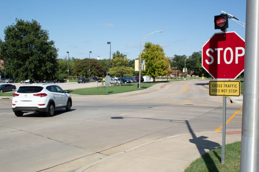 This+stop+sign+is+one+of+two+that+have+recently+been+installed+at+Perimeter+Road+and+Memorial+Drive.+WSUPD+is+making+several+traffic+stops+per+day+at+the+intersection.