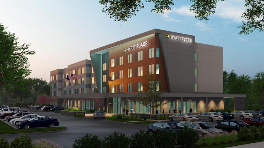 Rendering of the Hyatt Place hotel, set to be built on Innovation Campus.