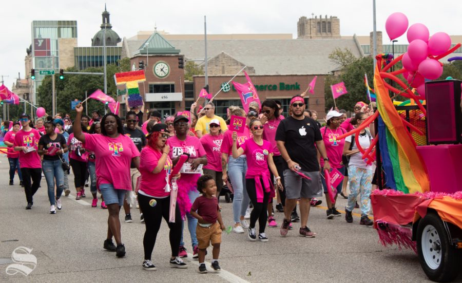 Paraders with T-Mobile were decked out in pink at the 2019 Wichita Pride Parade. They were just one business that showed their support for the local LGBT+ community.