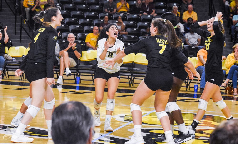 Freshman+Arianna+Arjomand+celebrates+with+her+teammates+after+scoring+against+the+VCU+Rams.