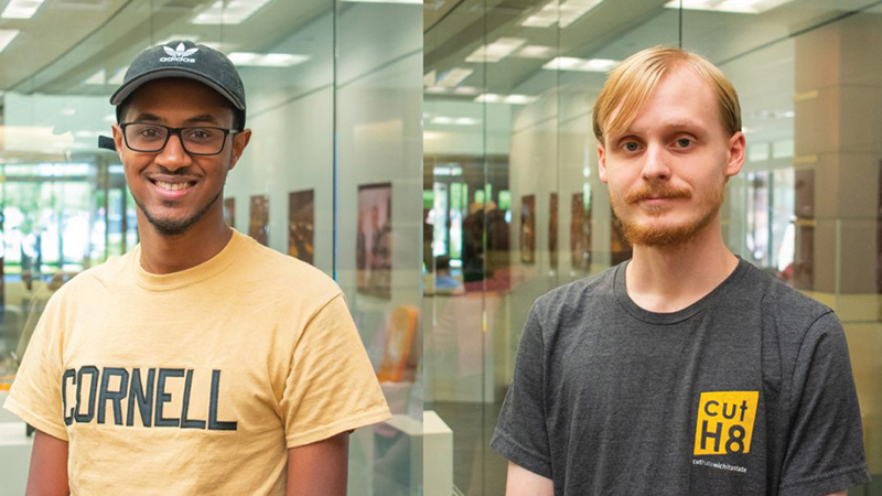 Payton Morgan (left) is a legacy student at Wichita State. Zane Storlie (right) is a first-generation student at Wichita State.