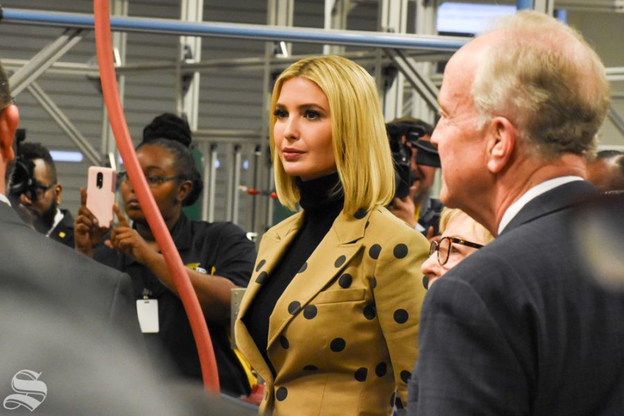 Ivanka+Trump%2C+senior+advisor+to+the+President+of+the+United+States%2C+listens+to+students+at+WSU+Tech+on+Thursday%2C+Oct.+24.