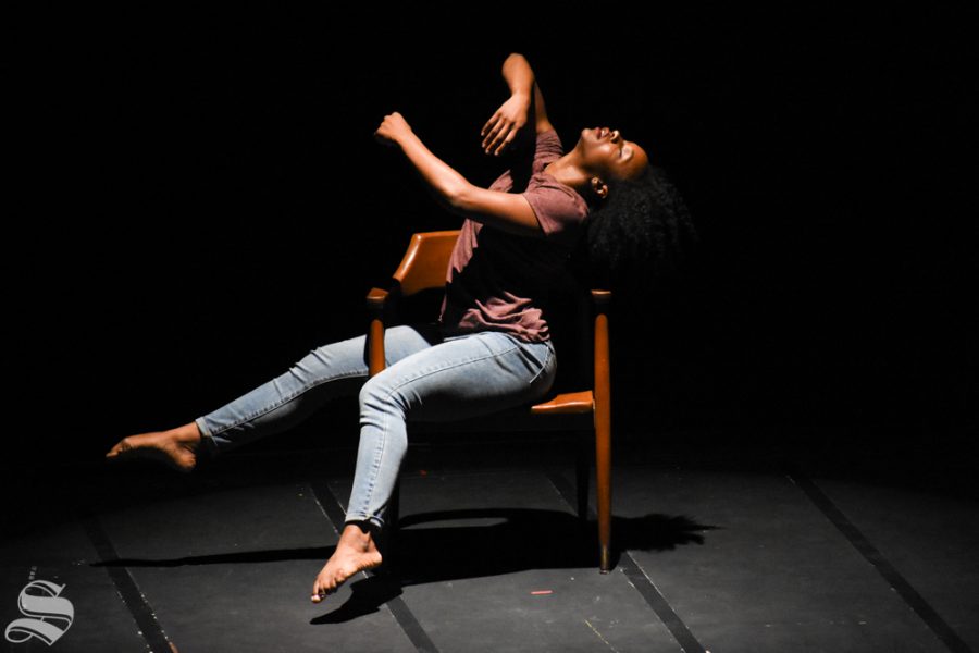 Aviance+Battles%2C+a+student+majoring+in+Dance+at+Wichita+State+University%2C+performs+her+routine+Dear+Me+during+the+Kansas+Dance+Festival+on+Saturday+in+the+Wilner+Auditorium.