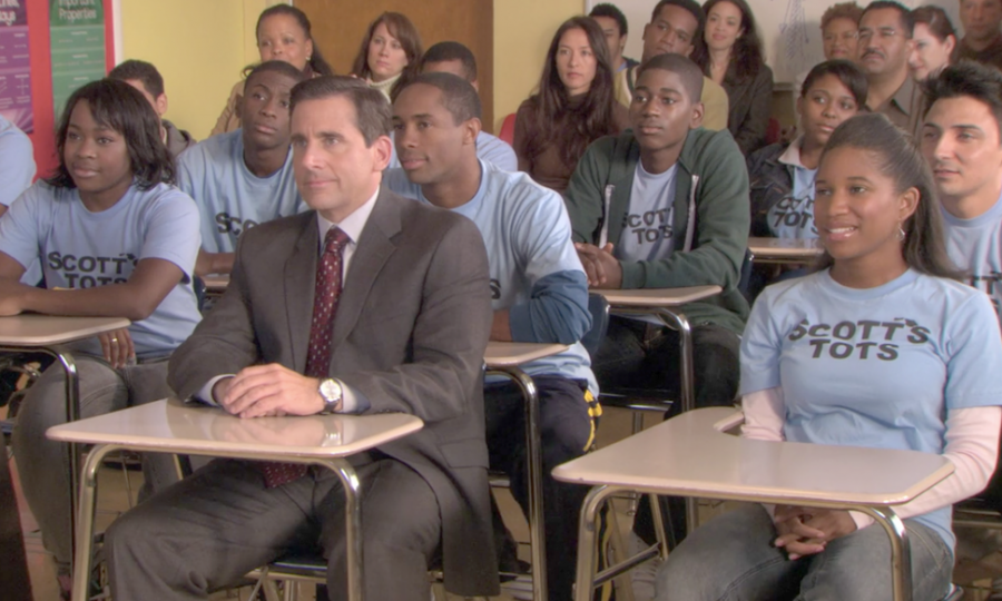 Screenshot from the Scotts Tots episode of The Office.