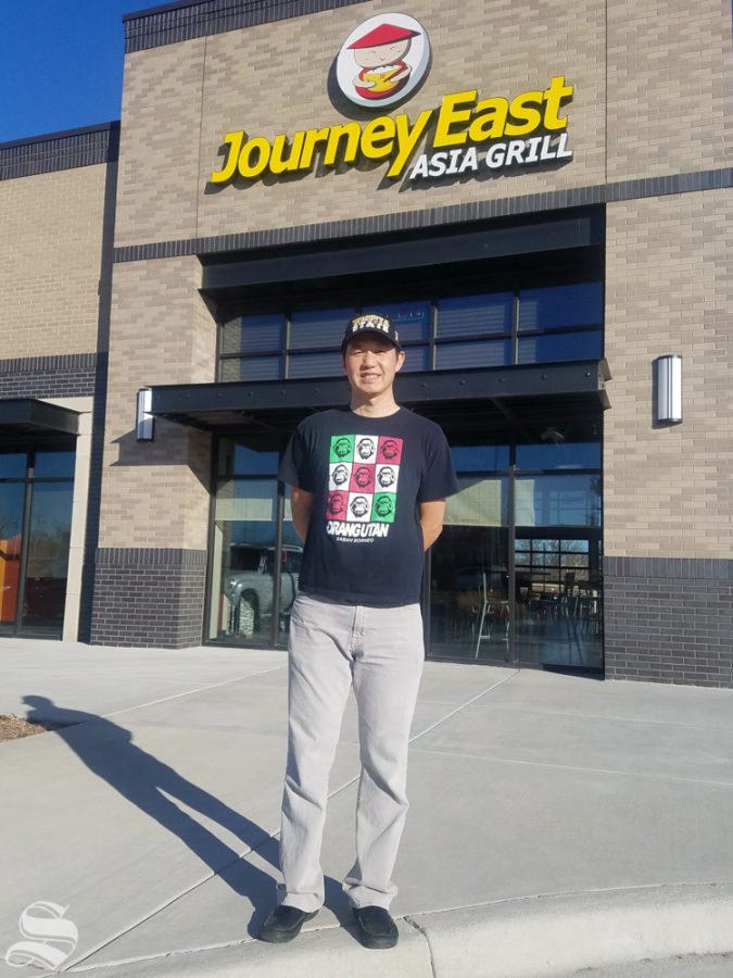 Fitzgerald “Fitz” Tsen stands outside his restaurant, Journey East Asia Grill. Journey East Asia Grill is an Asian fusion restaurant located in Braeburn Square.